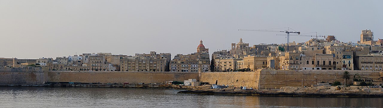 Valletta’s fortifications across Marsamxett Harbour